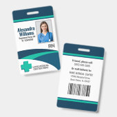 Template Employee Photo Nurse ID Badge (Front & Back)