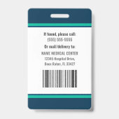 Template Employee Photo Nurse ID Badge (Back)