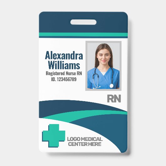 Template Employee Photo Nurse ID Badge (Front)