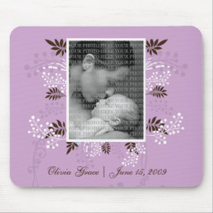 Template Floral en Fern PHOTO (paars) Muismat