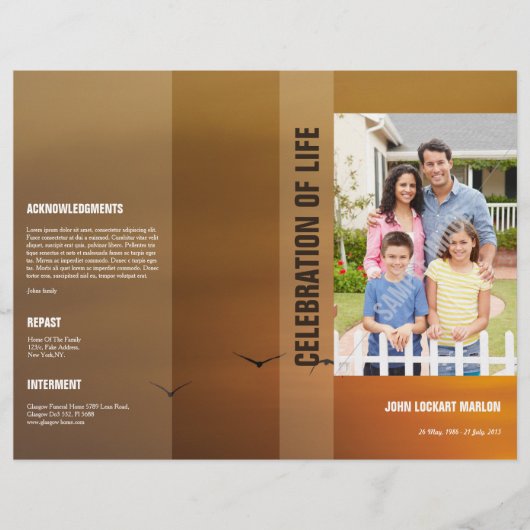 Template folder voor uitvaart flyer (Voorkant)