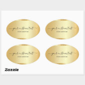 Template Gold Calligraphy Script Your Custom Text Ovale Sticker (Vel)