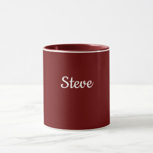TEMPLATE in rood-bordeaux, witte tekst, Mok