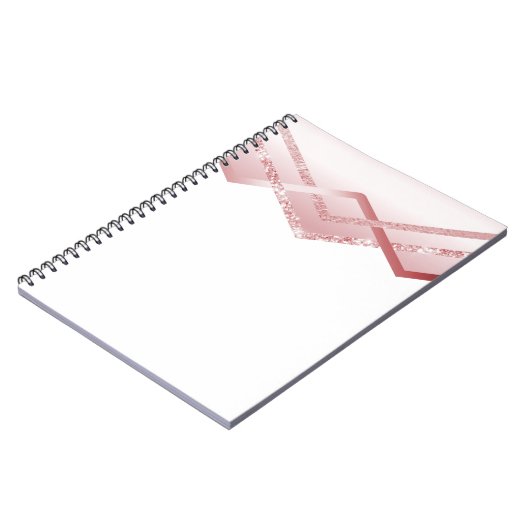 TEMPLATE Rosegoud Glitter Folie Look Notitieboek (Linkerzijde)