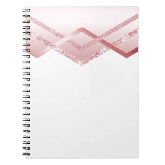 TEMPLATE Rosegoud Glitter Folie Look Notitieboek (Voorkant)
