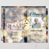 TEMPLATE ROUWDIENST MET OUDE BLOEMEN (Voorkant / Achterkant)