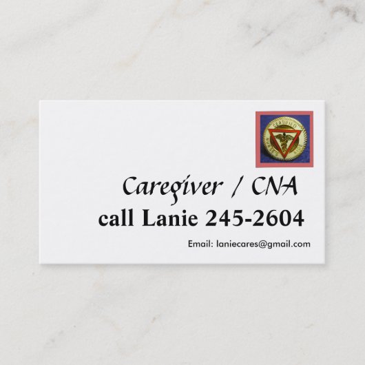 Template voor CNA/Zorgverlener Visitekaartje (Voorkant)