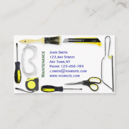 Template voor de onderhoudskaart visitekaartje