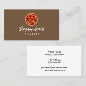 Template voor een aangepaste pizzaperskaart visitekaartje (Voorkant / Achterkant)