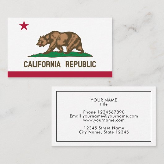 Template voor een visitekaartje onder de vlag van  (Voorkant / Achterkant)