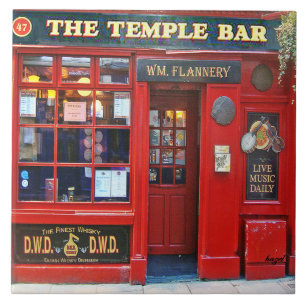 Temple Bar, Dublin, Ierland, Iers; Tegeltje