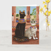 Temple de carte d'art de chat de déesse de filasse (Fleur jaune)