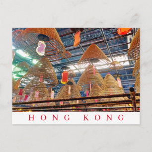 Temple de Hong Kong encens bobines carte postale