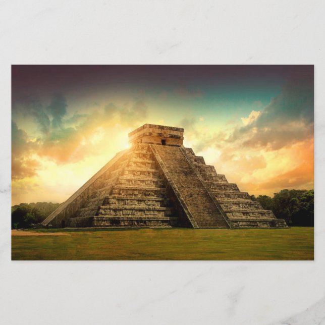 Temple de Kukulkan Yucatan feuille stylisée (Devant)