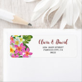 Temple de la Plumeria tropicale Étiquette de adres (En situation)