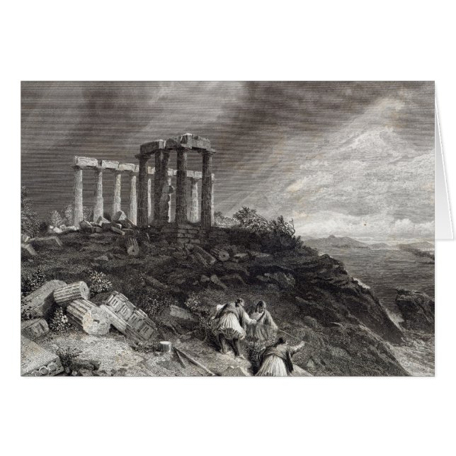 Temple de Minerva Sunium, gravé par J. Saddler (Devant horizontal)