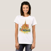 Temple de Siam paisible avec T-shirt (Devant entier)
