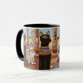 Temple de tasse d'art de chat de déesse de filasse (Devant gauche)