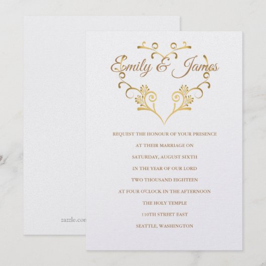 Temple Faire-part de mariage (Devant / Derrière)