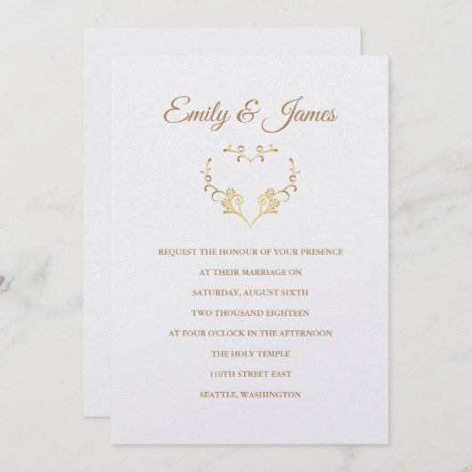 Temple Faire-part de mariage (Devant / Derrière)