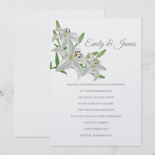 Temple Faire-part de mariage (Devant / Derrière)