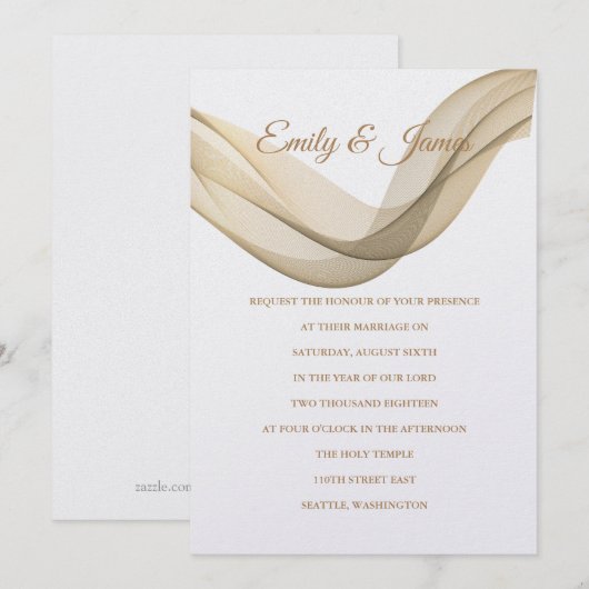 Temple Faire-part de mariage (Devant / Derrière)