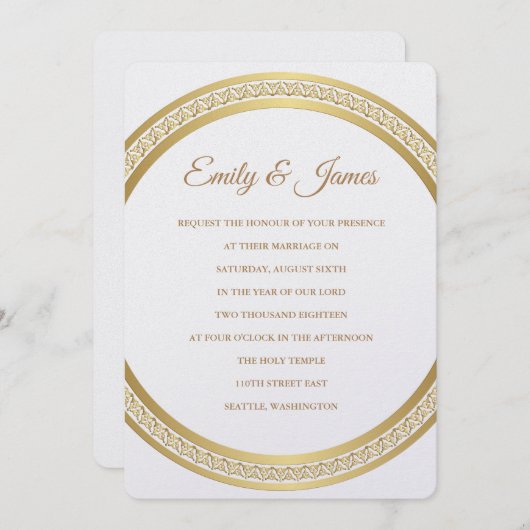 Temple Faire-part de mariage (Devant / Derrière)