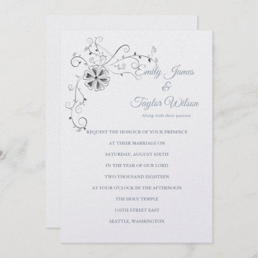 Temple Faire-part de mariage (Devant / Derrière)
