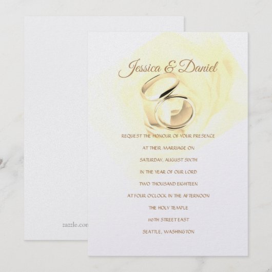 Temple Faire-part de mariage (Devant / Derrière)