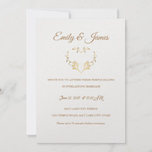 Temple Faire-part de mariage-Fancy Gold Heart Invi