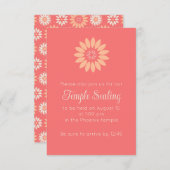 Temple Floral de corail Invitation à sceller (Devant / Derrière)