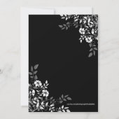 Temple floral noir et blanc Faire-part de mariage (Dos)
