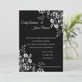 Temple floral noir et blanc Faire-part de mariage (Debout devant)