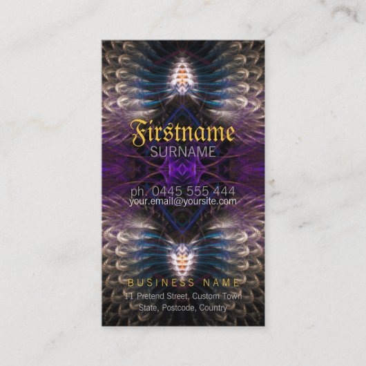 Temple Fractal Feathal Carte de visite (Devant)