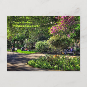 Temple Gardens, Victoria Embankment, Londen Briefkaart