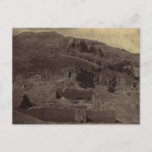 Temple, gekerfd in bergen, Egypte ongeveer 1856 Briefkaart
