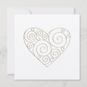 Temple Gold Heart Mariage et Invitation de récepti (Dos)