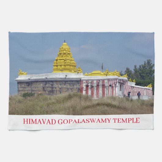 Temple indien vue serviette de thé (Horizontal)