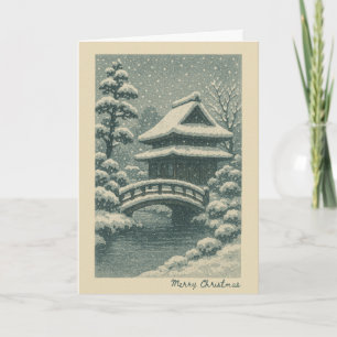 Temple japonais - Carte de Noël