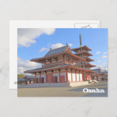 Temple japonais en carte postale d'Osaka (Devant / Derrière)