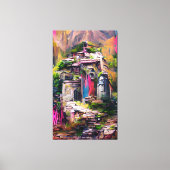 Temple - kleurrijke Abstracte afdruk van schilderC Canvas Afdruk (Voorkant)