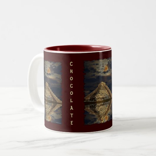 Temple Maya Chichen Itza Chocolate Chocolat Mug (Devant gauche)