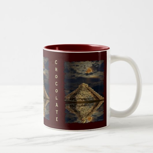 Temple Maya Chichen Itza Chocolate Chocolat Mug (Droit)