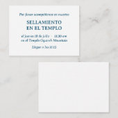 Temple minimaliste bleu espagnol Invitation à scel (Devant / Derrière)