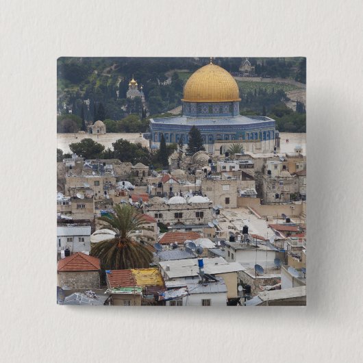 Temple Mount and Dome of the Rock Vierkante Button 5,1 Cm (Voorkant)