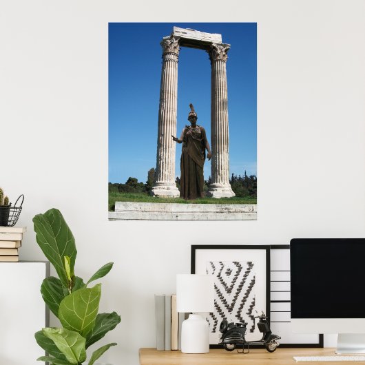 Temple of Olympian Zeus-Gate with goddess Athena Poster (Thuiskantoor)