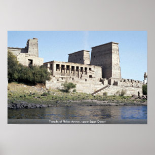 Temple of Philae Aswan, bovenste Egyptische woesti Poster