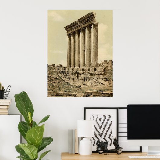 Temple of the Sun, side uitzicht, Baalbek, Heilige Poster (Thuiskantoor)