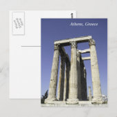 Temple of Zeus - Athene, Briefkaart Griekenland (Voorkant / Achterkant)