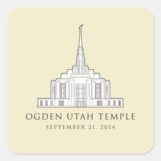 Temple Ogden Utah. Autocollant principal (Devant)